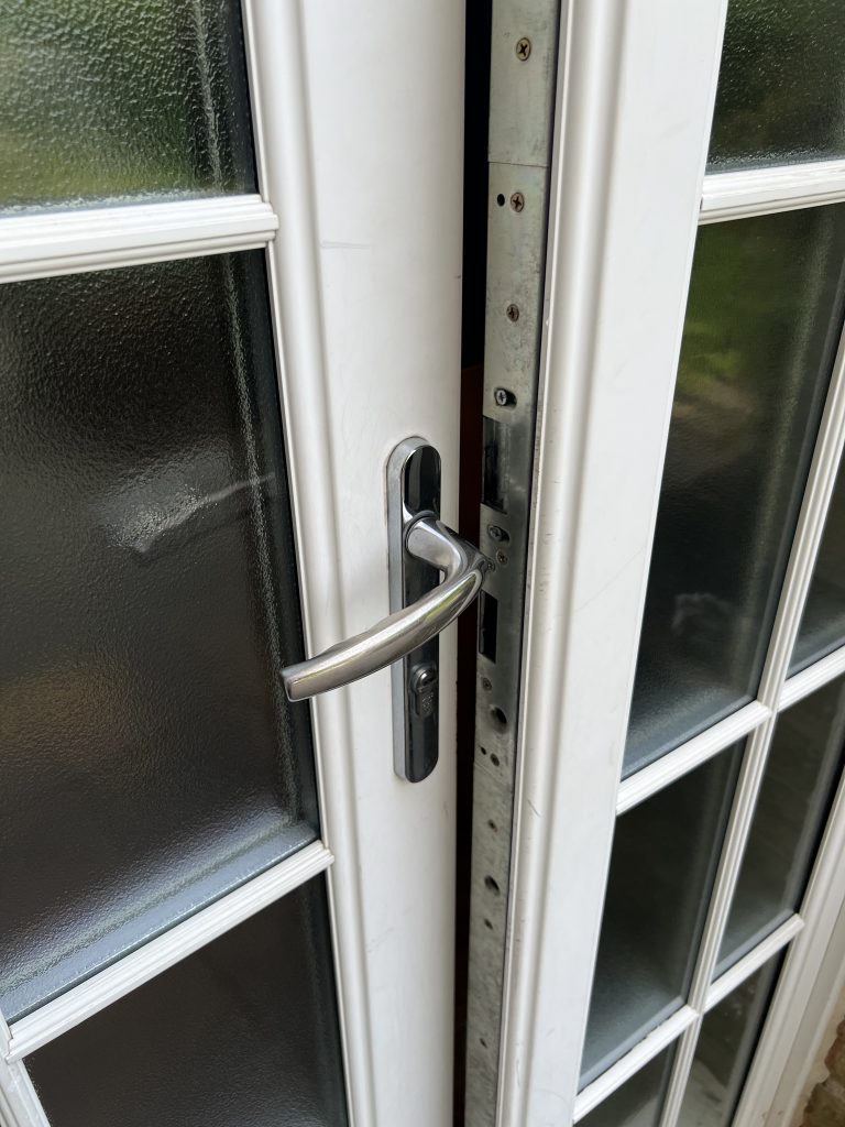 Glazed front door opened